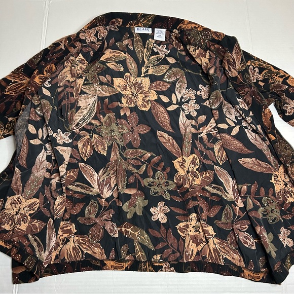 Vintage 90s Blair Fall Floral Leaves Windbreaker Jacket Women’s XL Oversized Fit - Picture 6 of 7